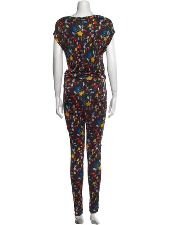 Love Moschino Floral Print V-Neck Jumpsuit