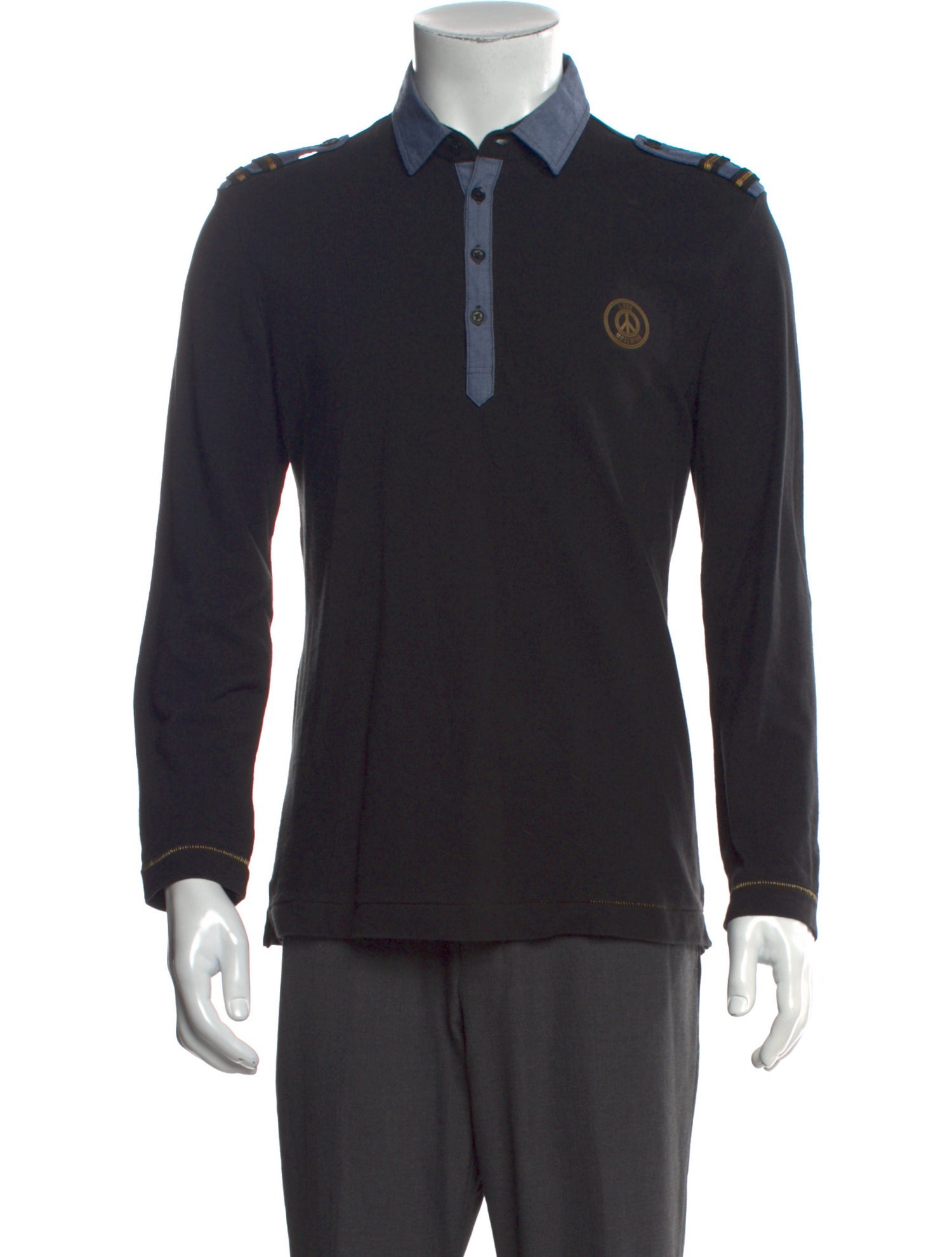 Love Moschino Collar Long Sleeve Polo Shirt