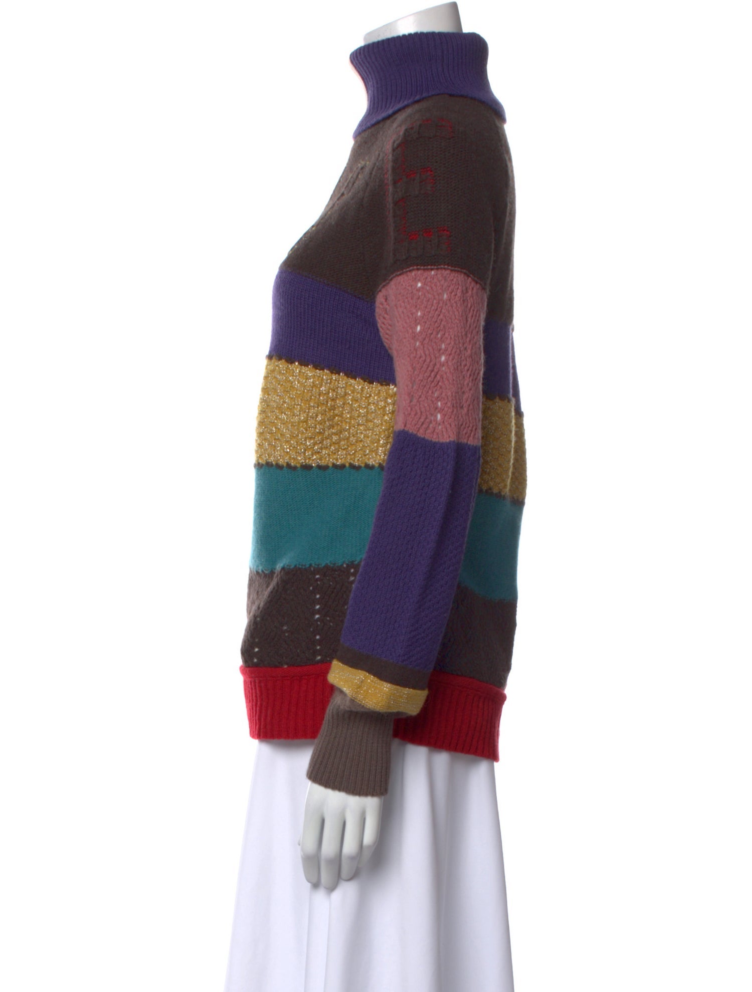 Love Moschino Tweed Pattern Turtleneck Sweater