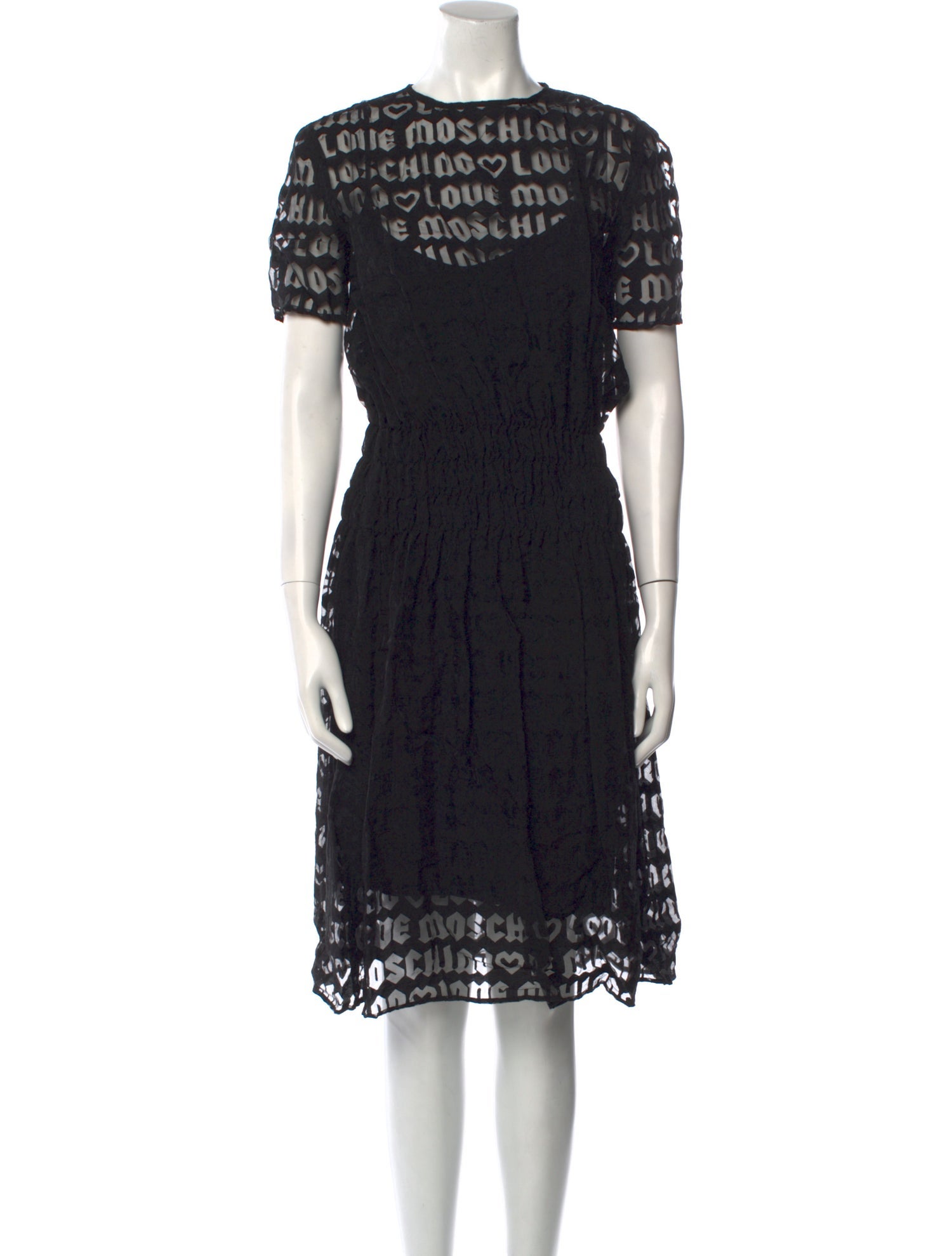 Love Moschino Lace Pattern Knee-Length Dress