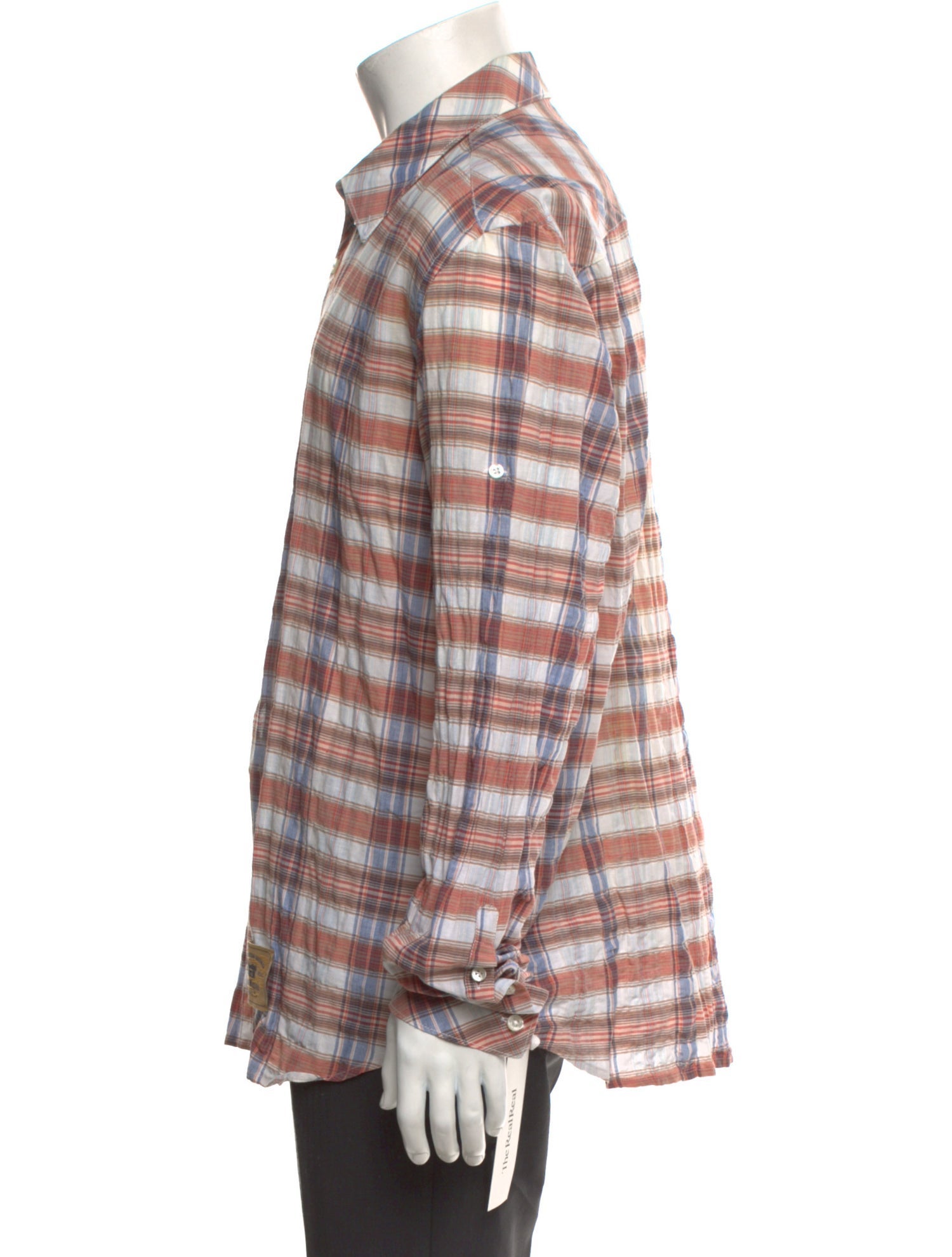 Love Moschino Plaid Print Long Sleeve Shirt