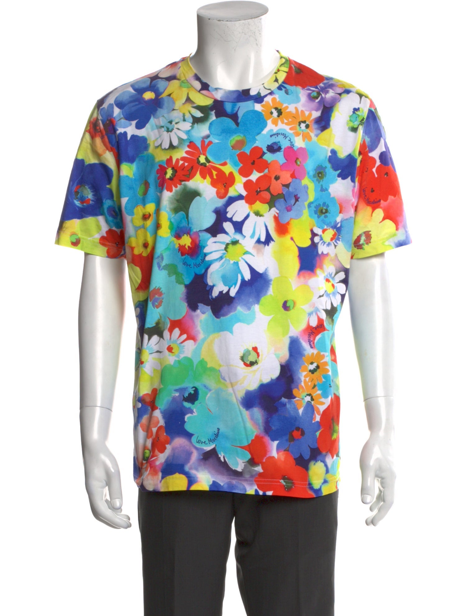 Love Moschino Floral Print Crew Neck T-Shirt