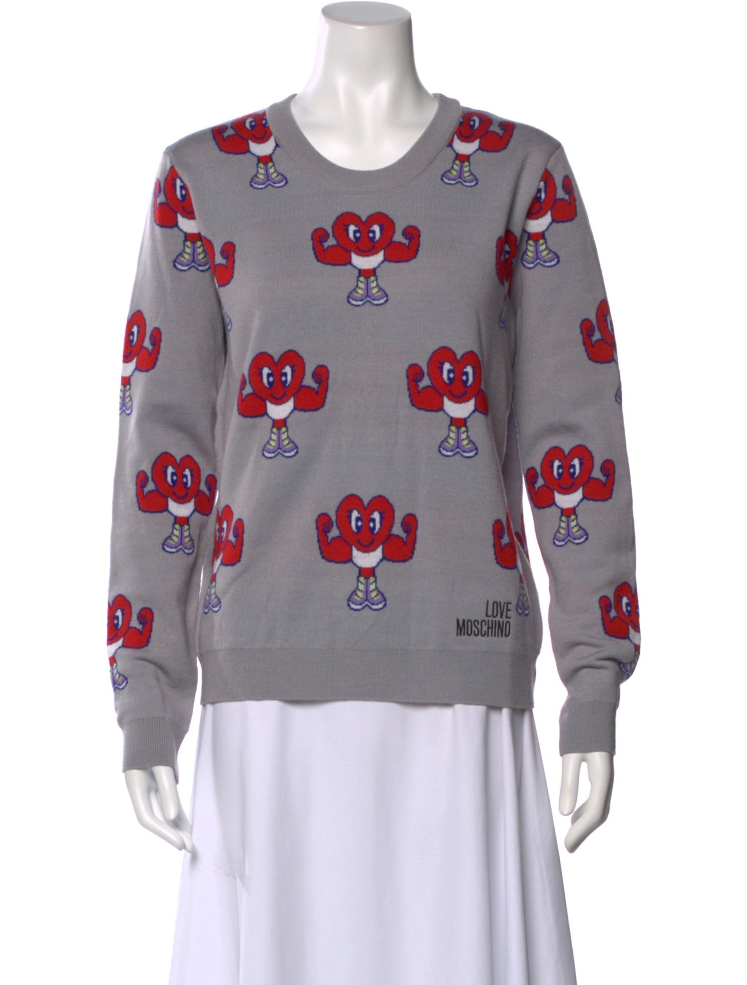 Love Moschino Printed Crew Neck Sweater