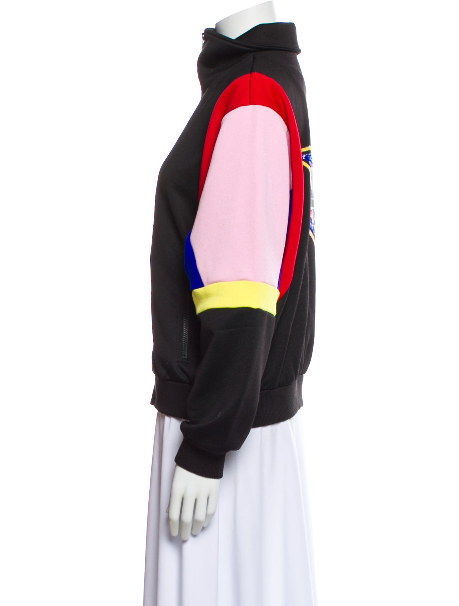 Love Moschino Colorblock Pattern Bomber Jacket