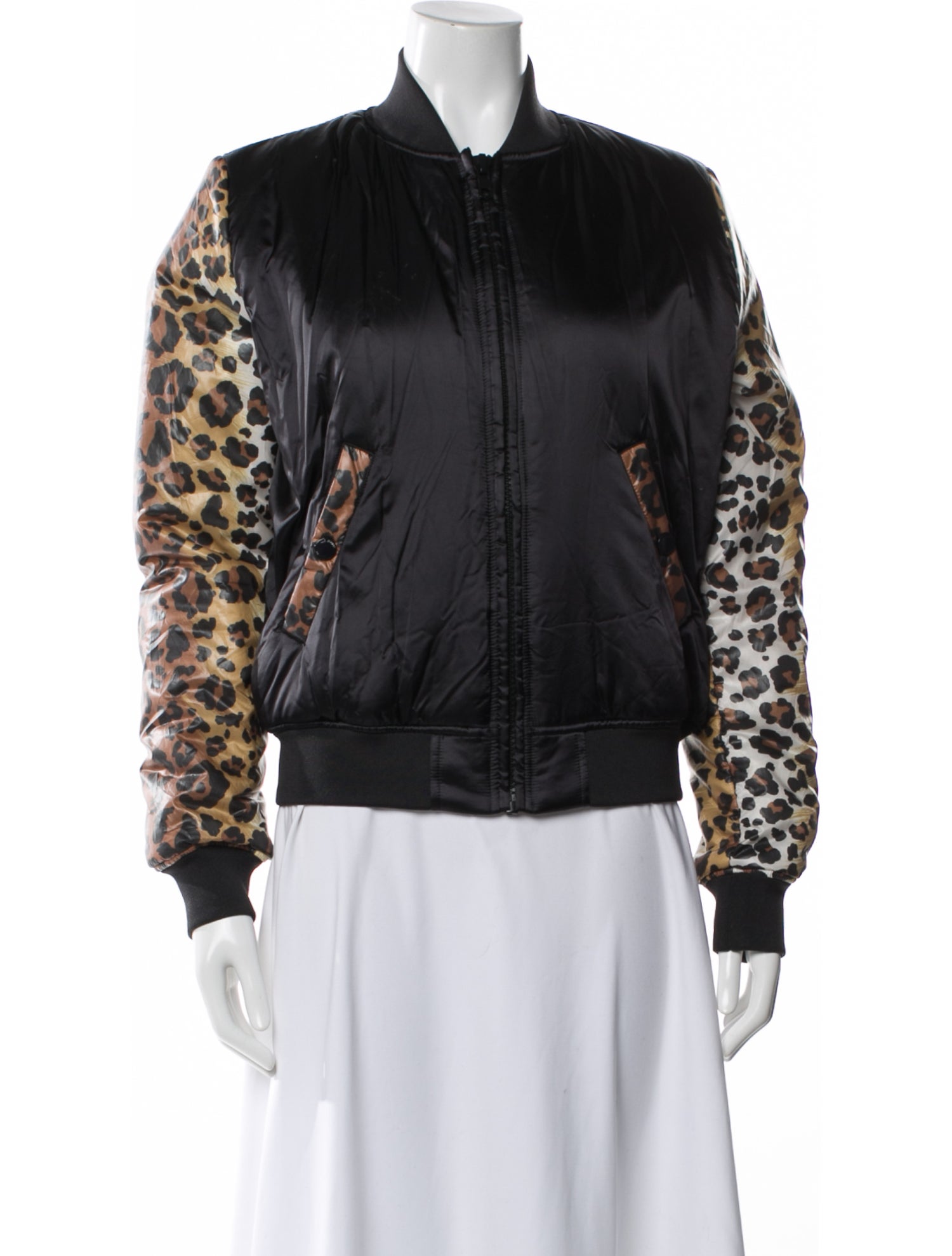 Love Moschino Colorblock Pattern Bomber Jacket