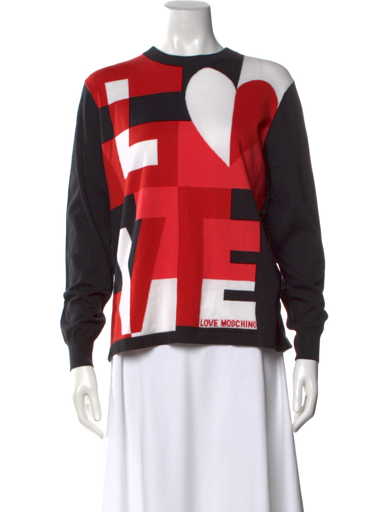 Love Moschino Printed Crew Neck Sweater