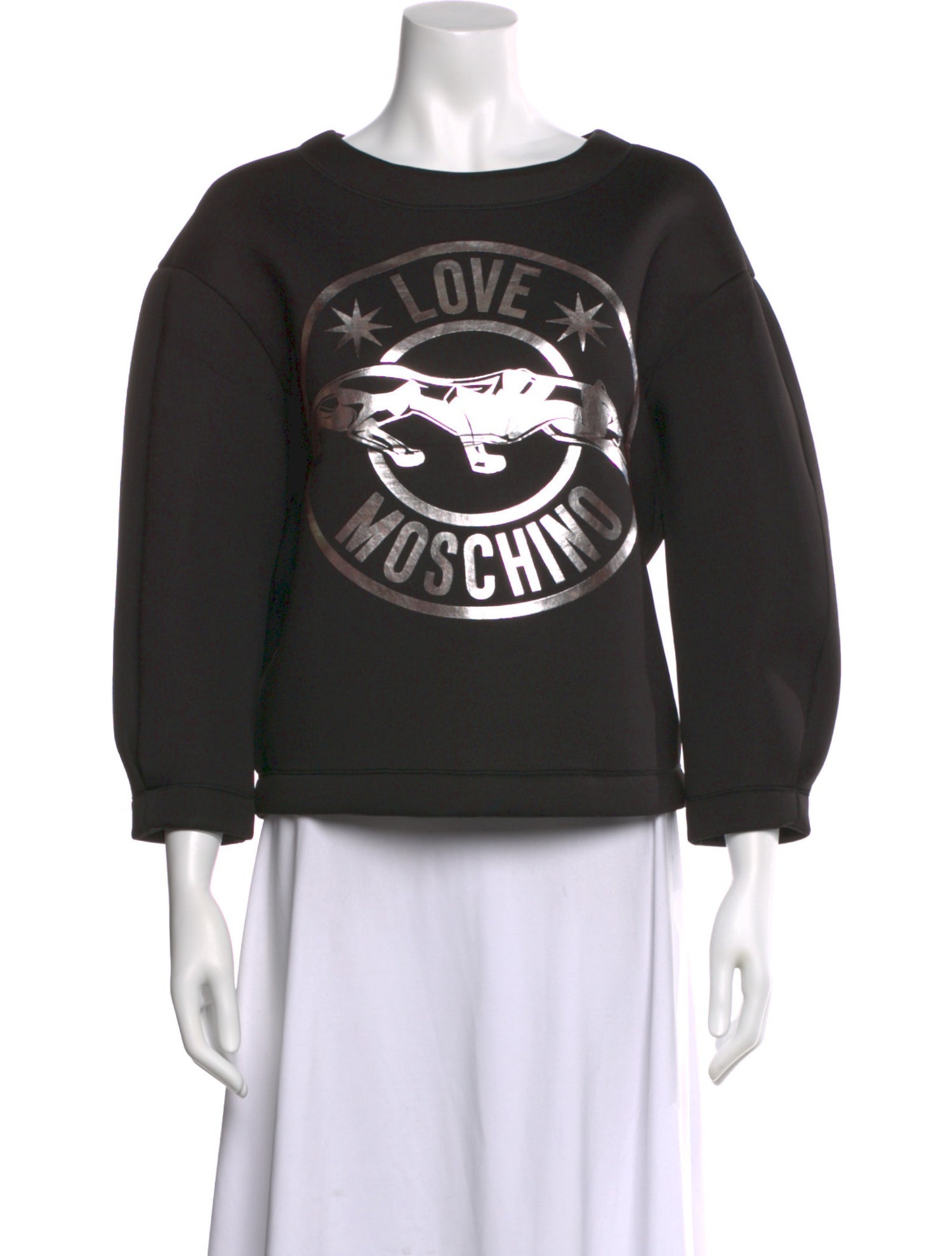 Love Moschino Graphic Print Crew Neck Sweater