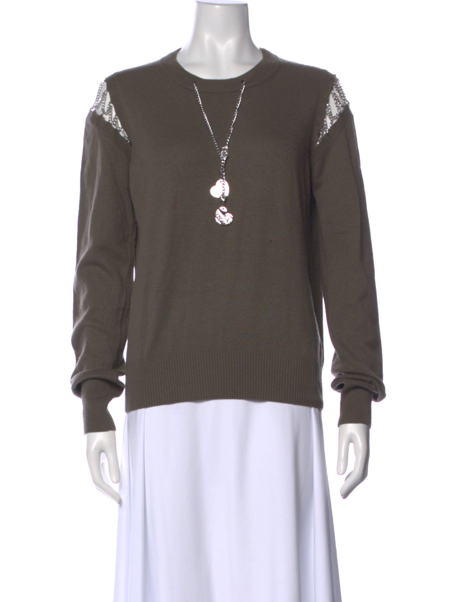 Love Moschino Virgin Wool Crew Neck Sweater