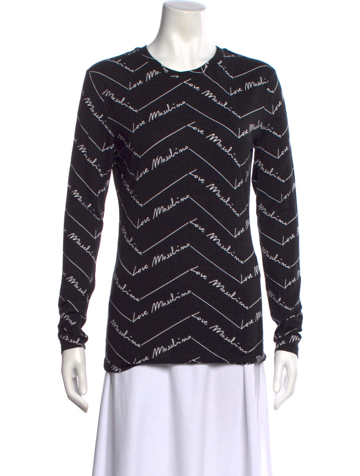 Love Moschino Printed Crew Neck Sweater