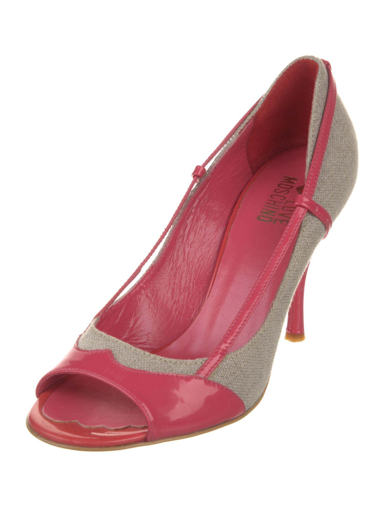 Love Moschino Canvas Colorblock Pattern Pumps