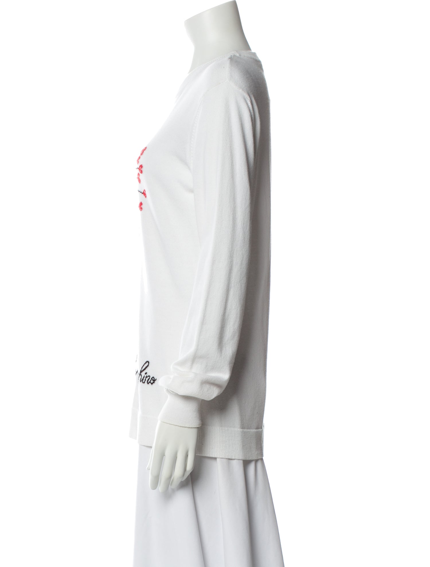 Love Moschino Graphic Print V-Neck Sweater