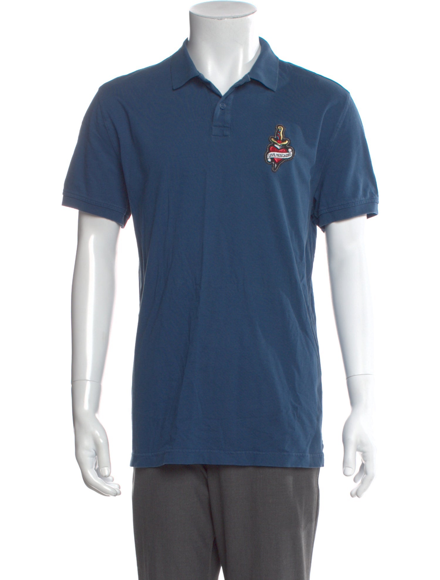 Love Moschino Graphic Print Crew Neck Polo Shirt