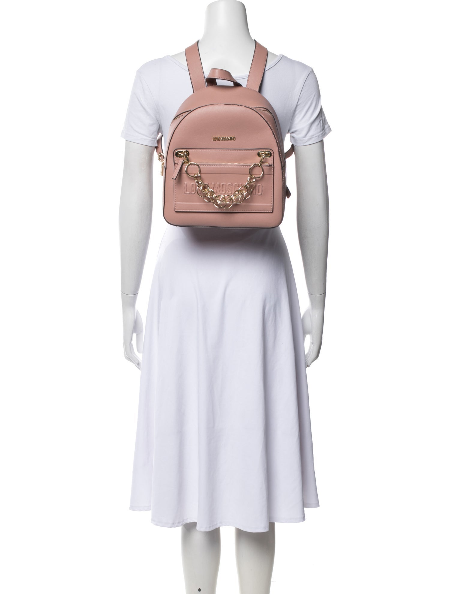 LOVE MOSCHINO スタッズ付きバックパック ピンク Love Moschino Leather Backpack - Pink Backpacks, Handbags
