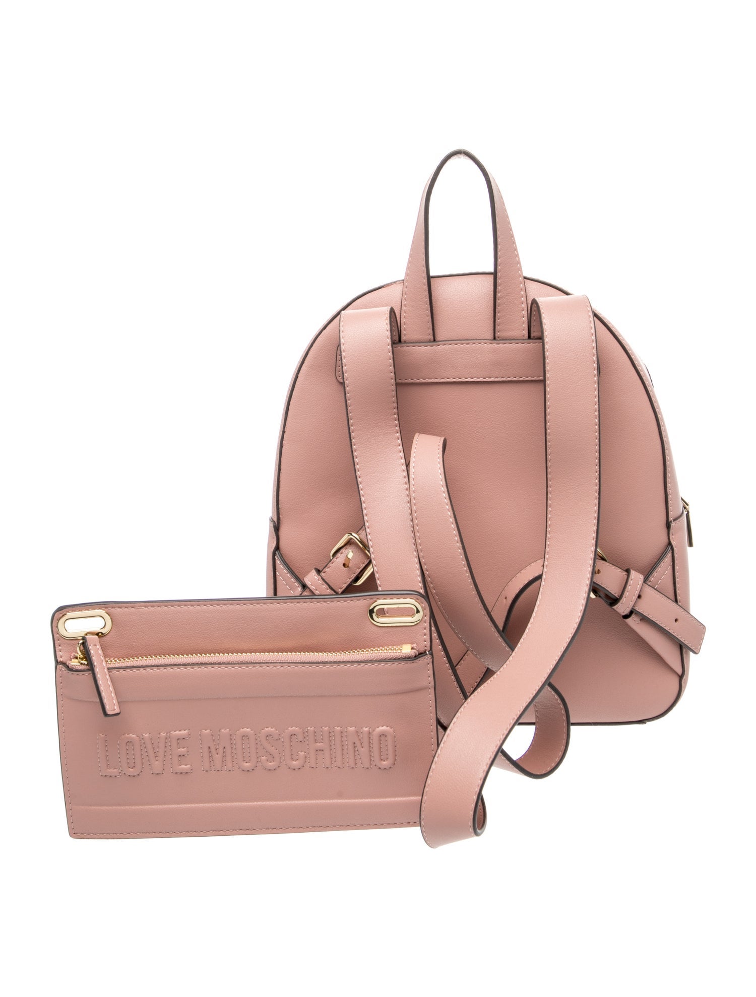 Love Moschino Leather Backpack - Pink Backpacks, Handbags