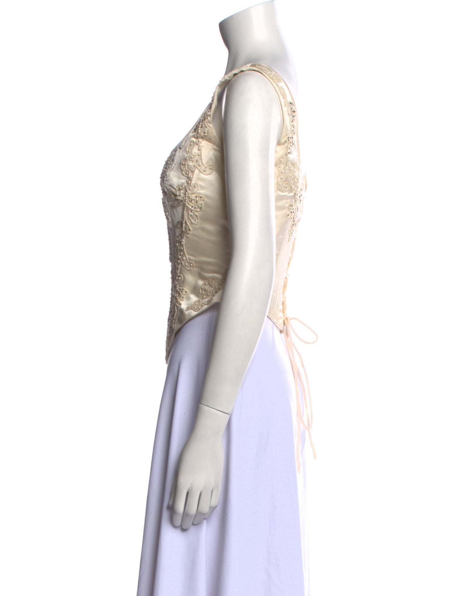 Les Habitudes Silk Scoop Neck Crop Top