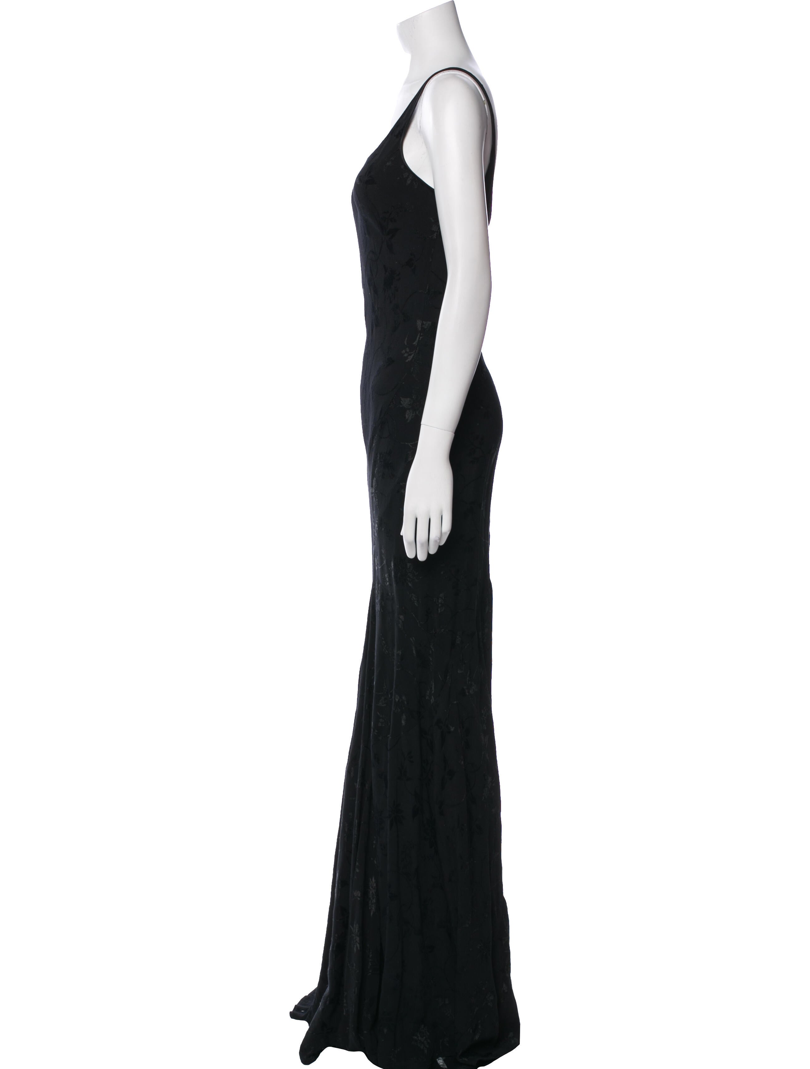 Les Habitudes Scoop Neck Long Dress