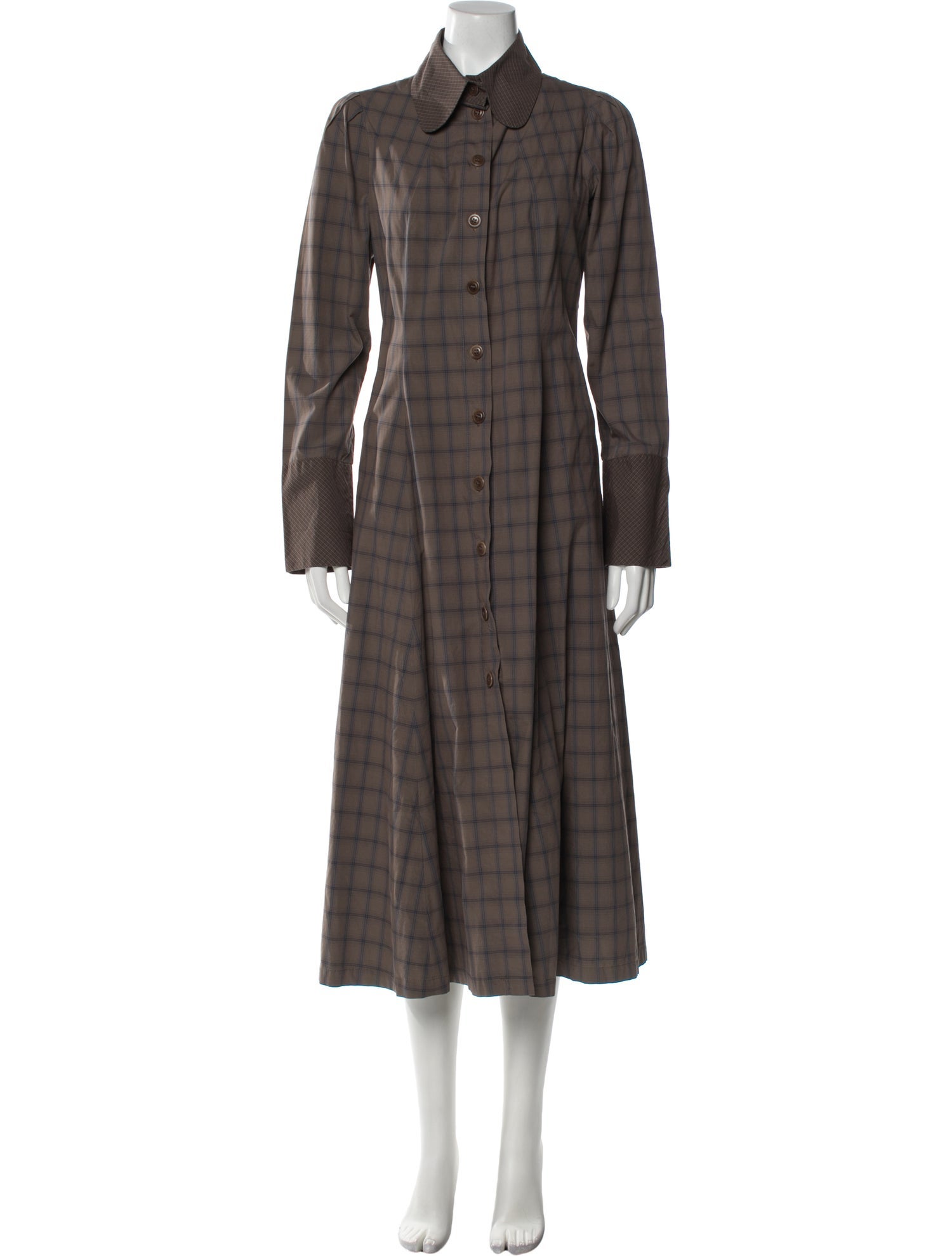 Lilith Plaid Print Trench Coat