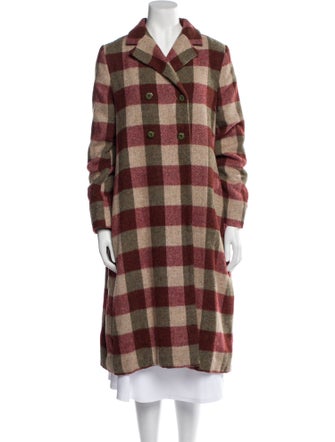 Lilith Virgin Wool Plaid Print Peacoat