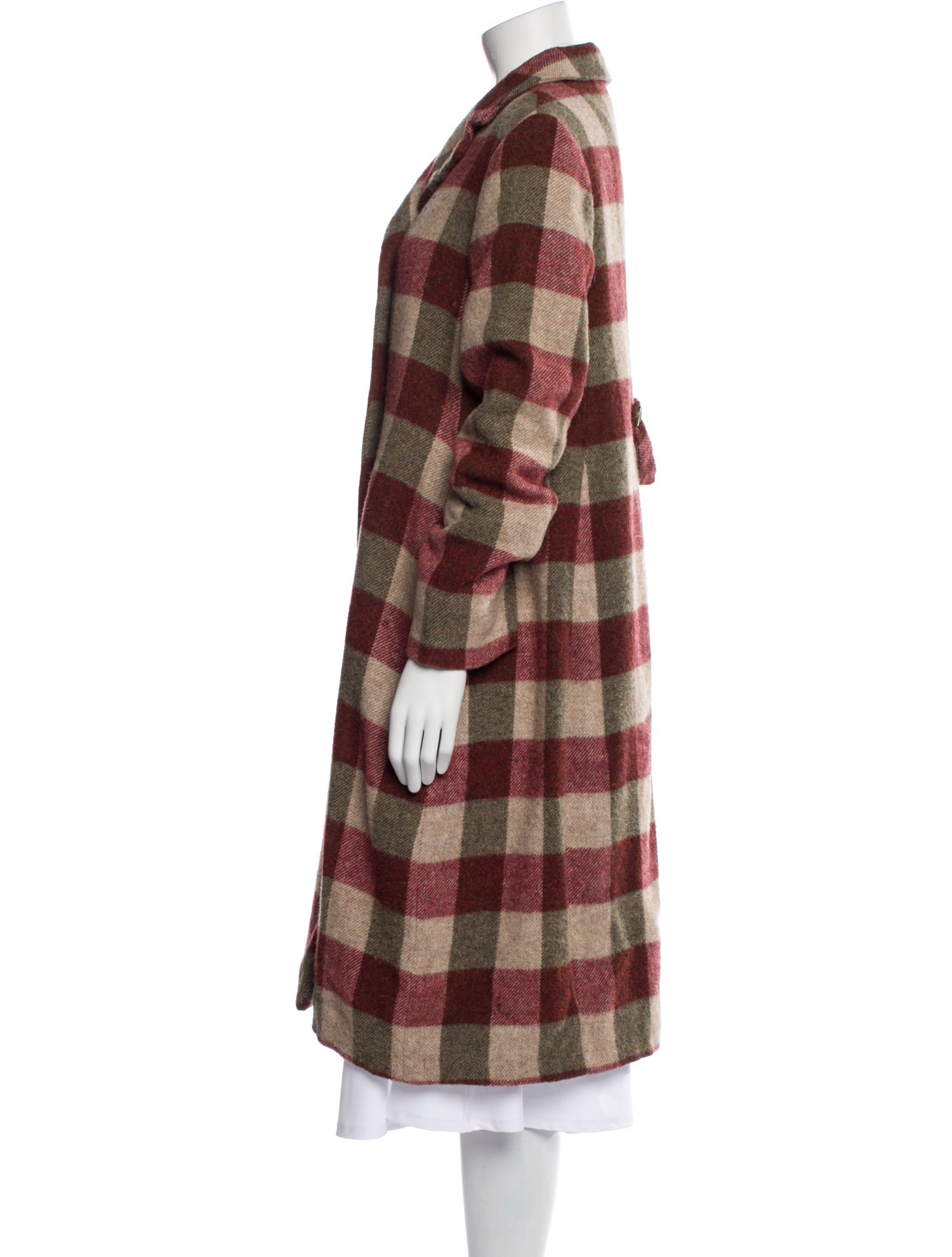 Lilith Virgin Wool Plaid Print Peacoat