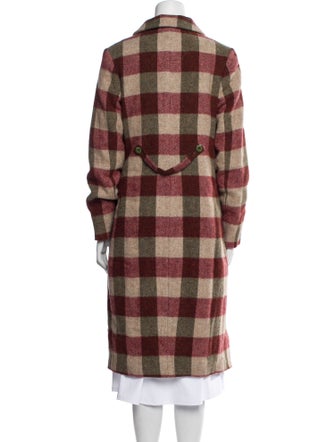 Lilith Virgin Wool Plaid Print Peacoat