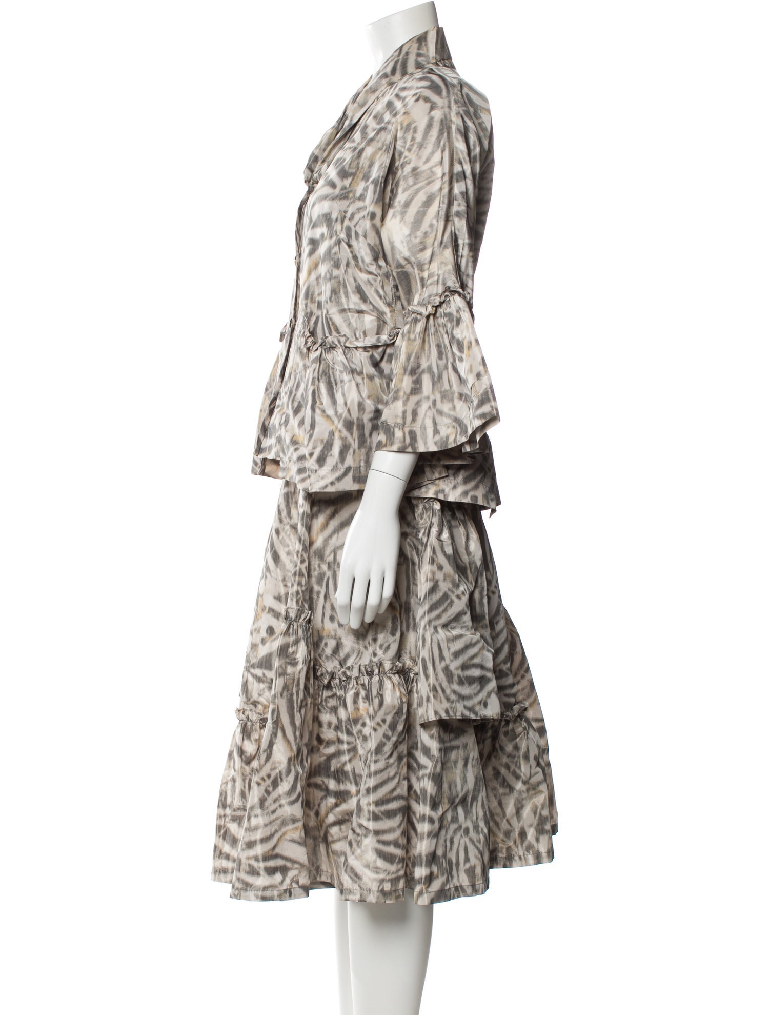 Lilith Animal Print Ruffle Embellishment Skirt Set
