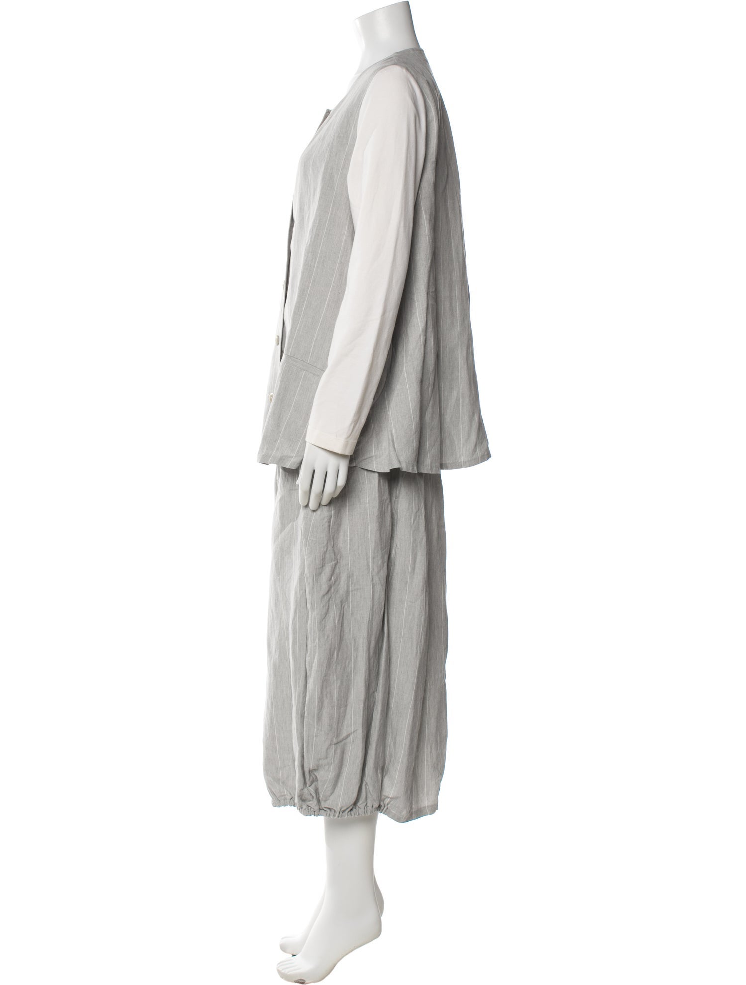 Lilith Linen Striped Skirt Suit