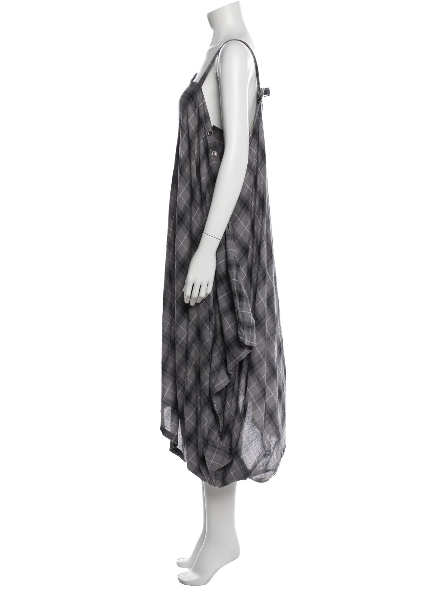 Lilith Plaid Print Midi Length Dress