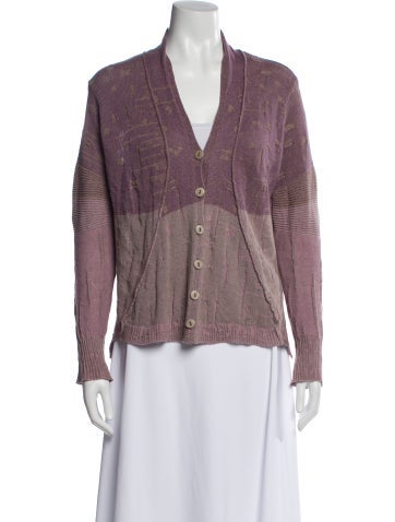 Pre-owned Lilith Vintage Colorblock Pattern Sweater In Purple