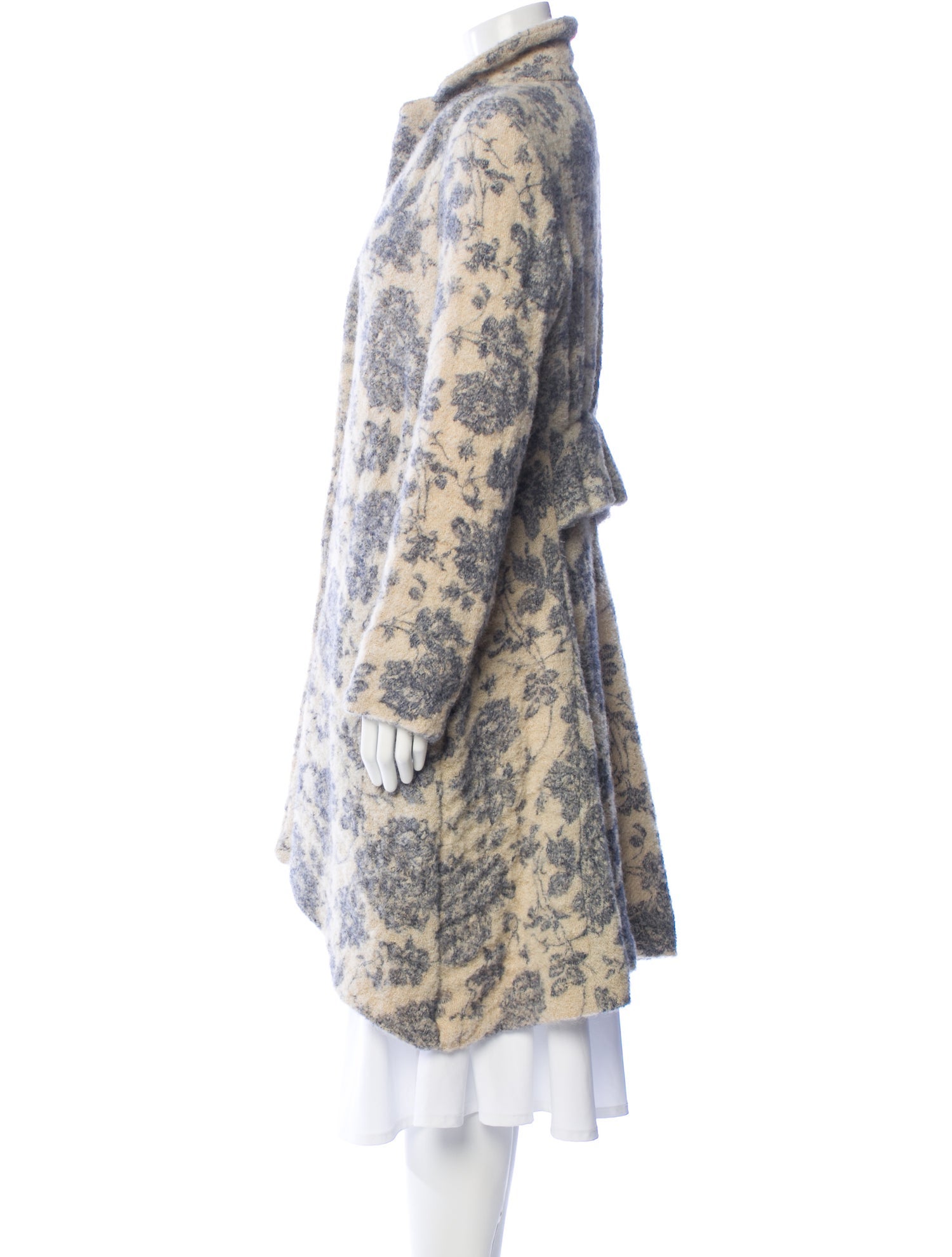 Lilith Jute Floral Print Faux Fur Coat