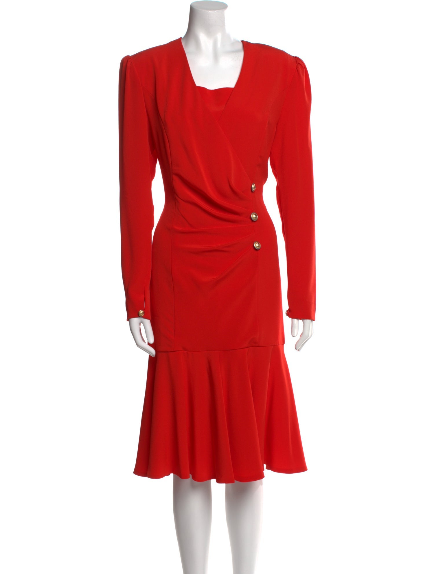 Lilli Ann Square Neckline Midi Length Dress