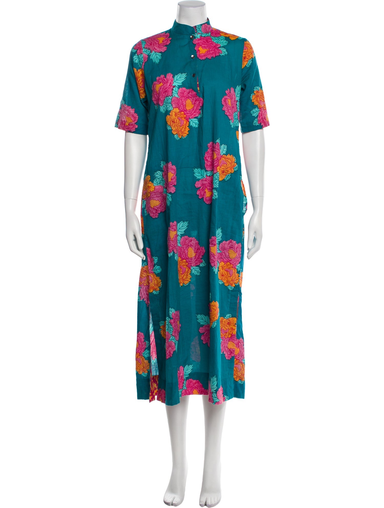 LISA CORTI Floral Print Midi Length Dress