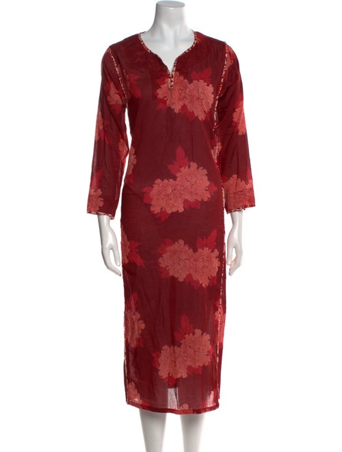 LISA CORTI Floral Print Midi Length Dress