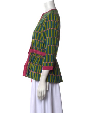 LISA CORTI Printed Crew Neck Blouse