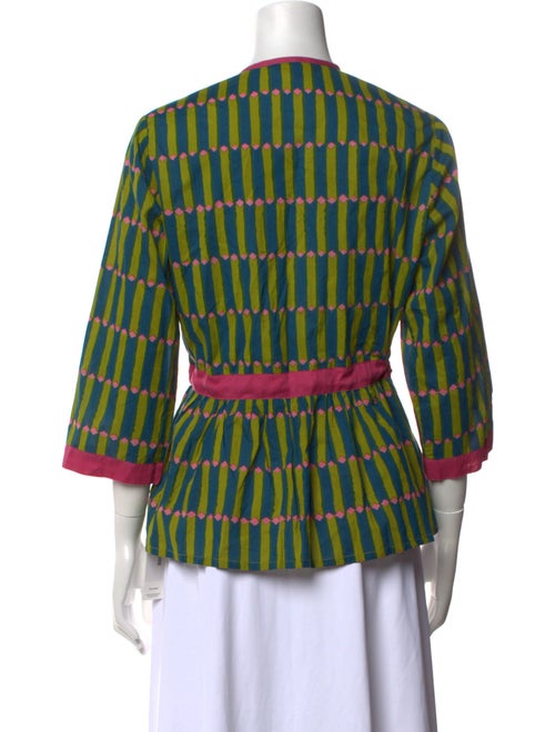 LISA CORTI Printed Crew Neck Blouse