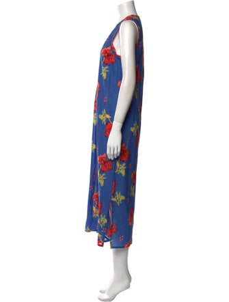 LISA CORTI Floral Print Long Dress