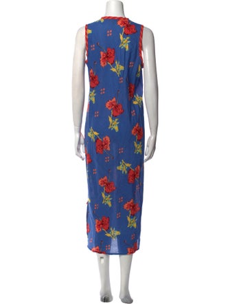 LISA CORTI Floral Print Long Dress