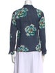 LISA CORTI Floral Print Long Sleeve Button-Up Top