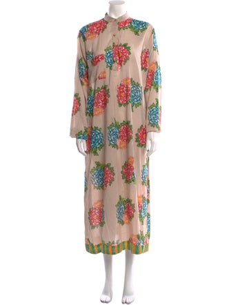 LISA CORTI Floral Print Long Dress