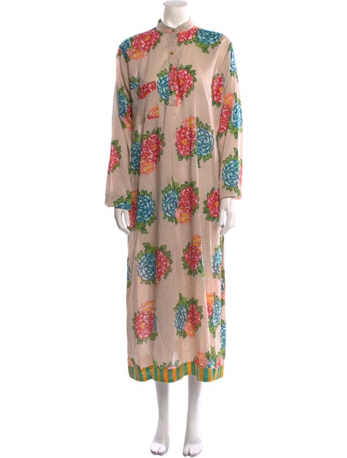 LISA CORTI Floral Print Long Dress