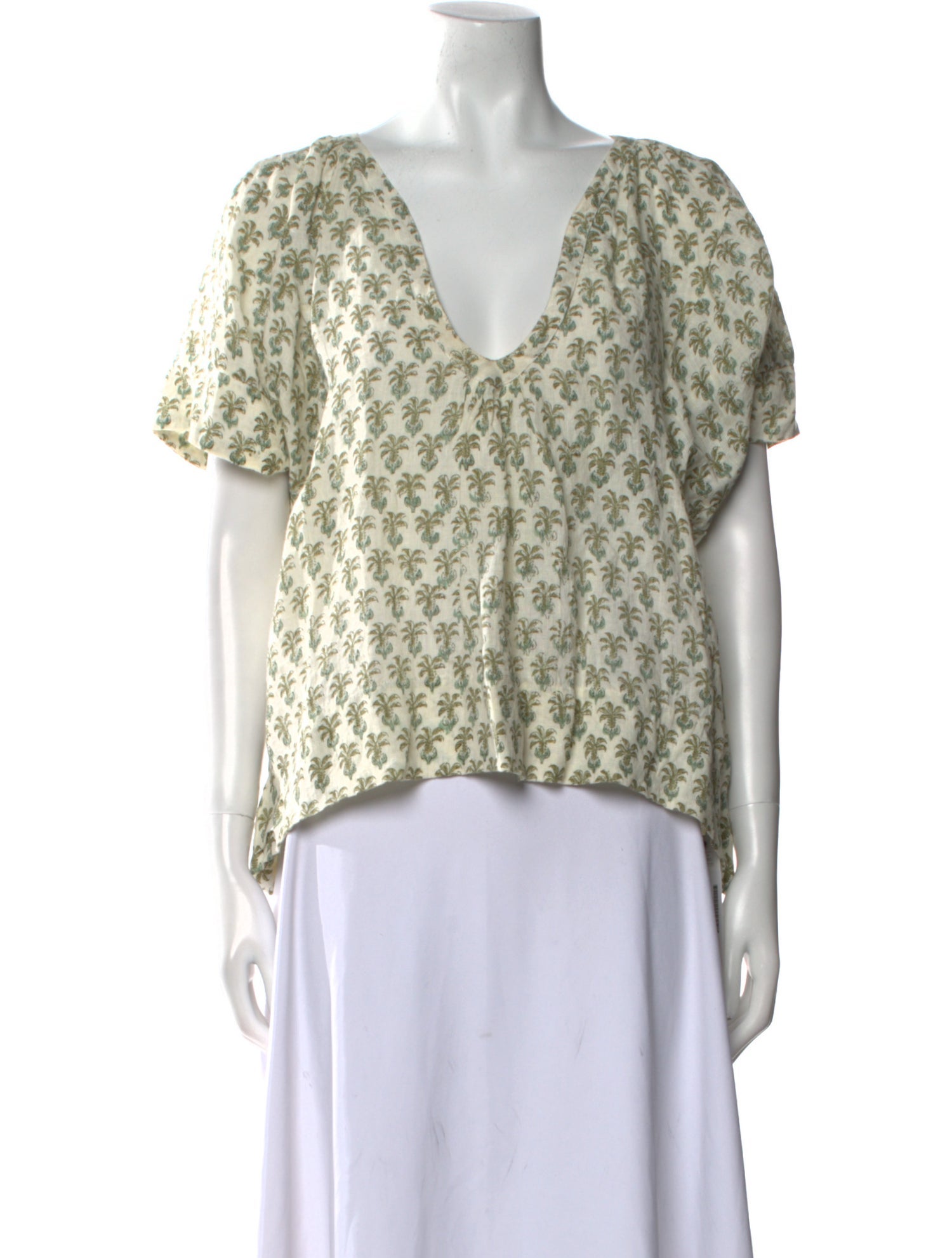 Lido Linen Floral Print Crop Top