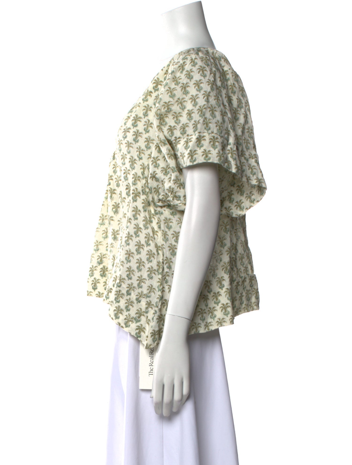 Lido Linen Floral Print Crop Top