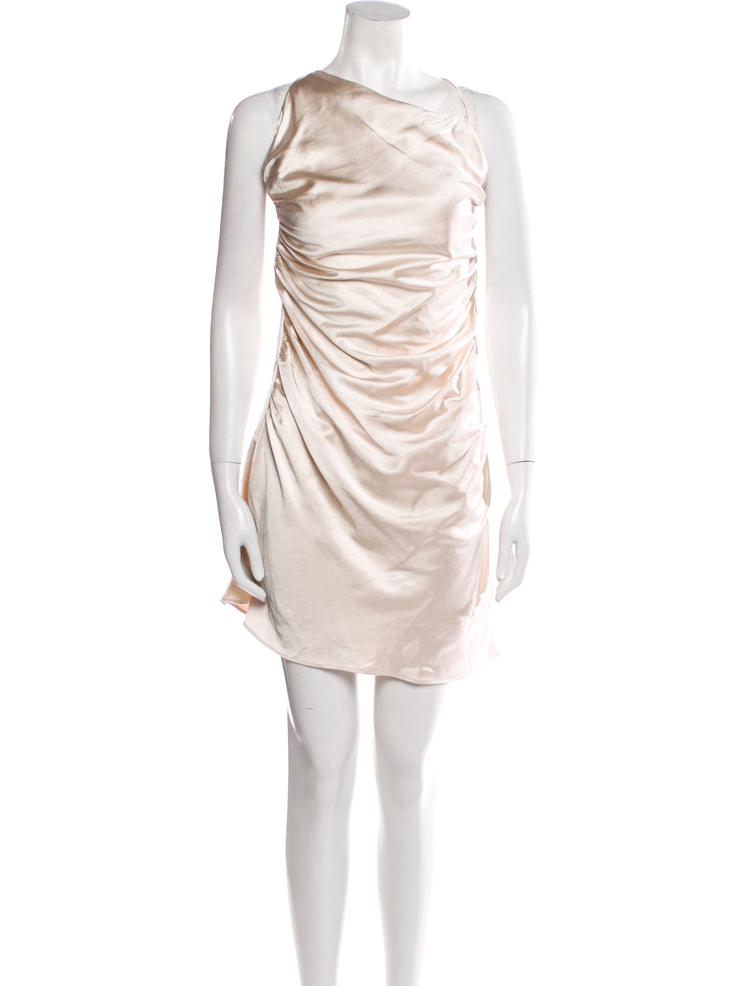 Line & Dot One-Shoulder Knee-Length Dress