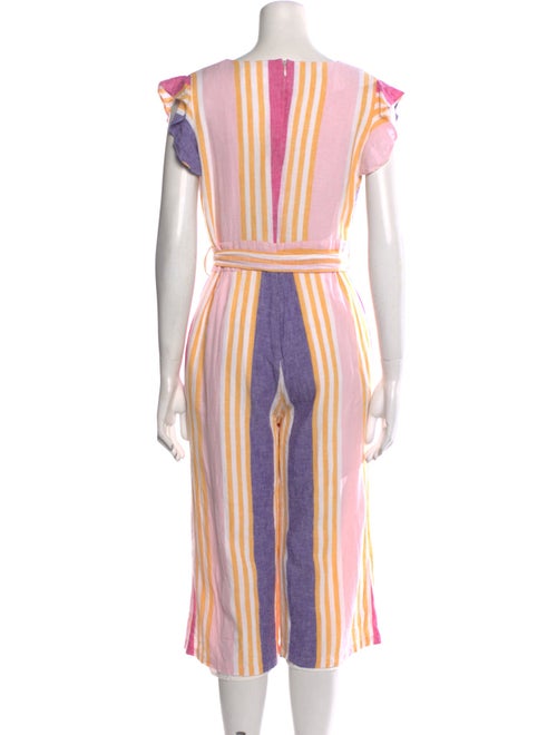 Line & Dot Striped V-Neck Jumpsuit