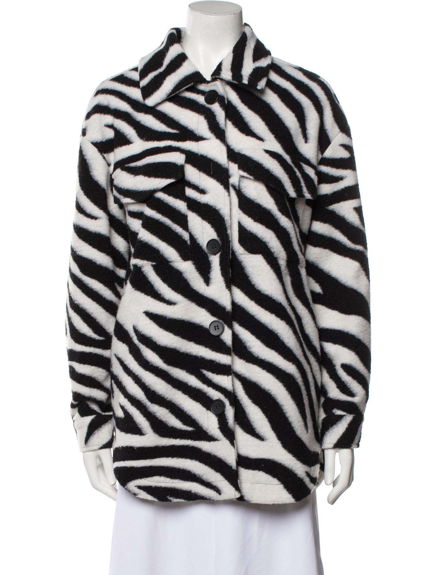 Line & Dot Wool Animal Print Coat