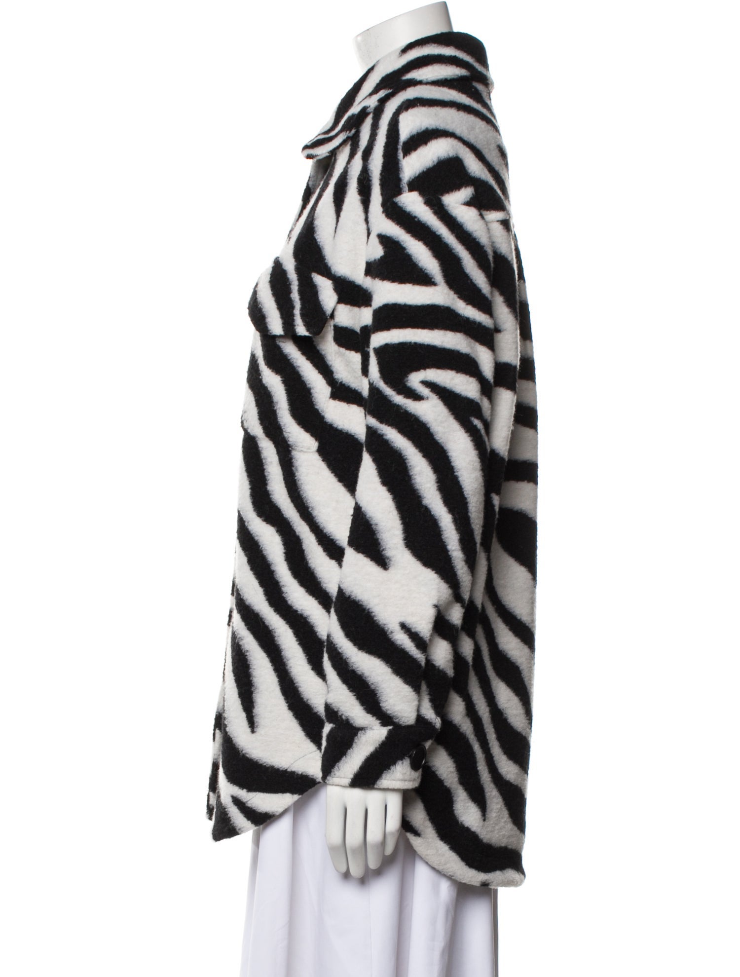 Line & Dot Wool Animal Print Coat