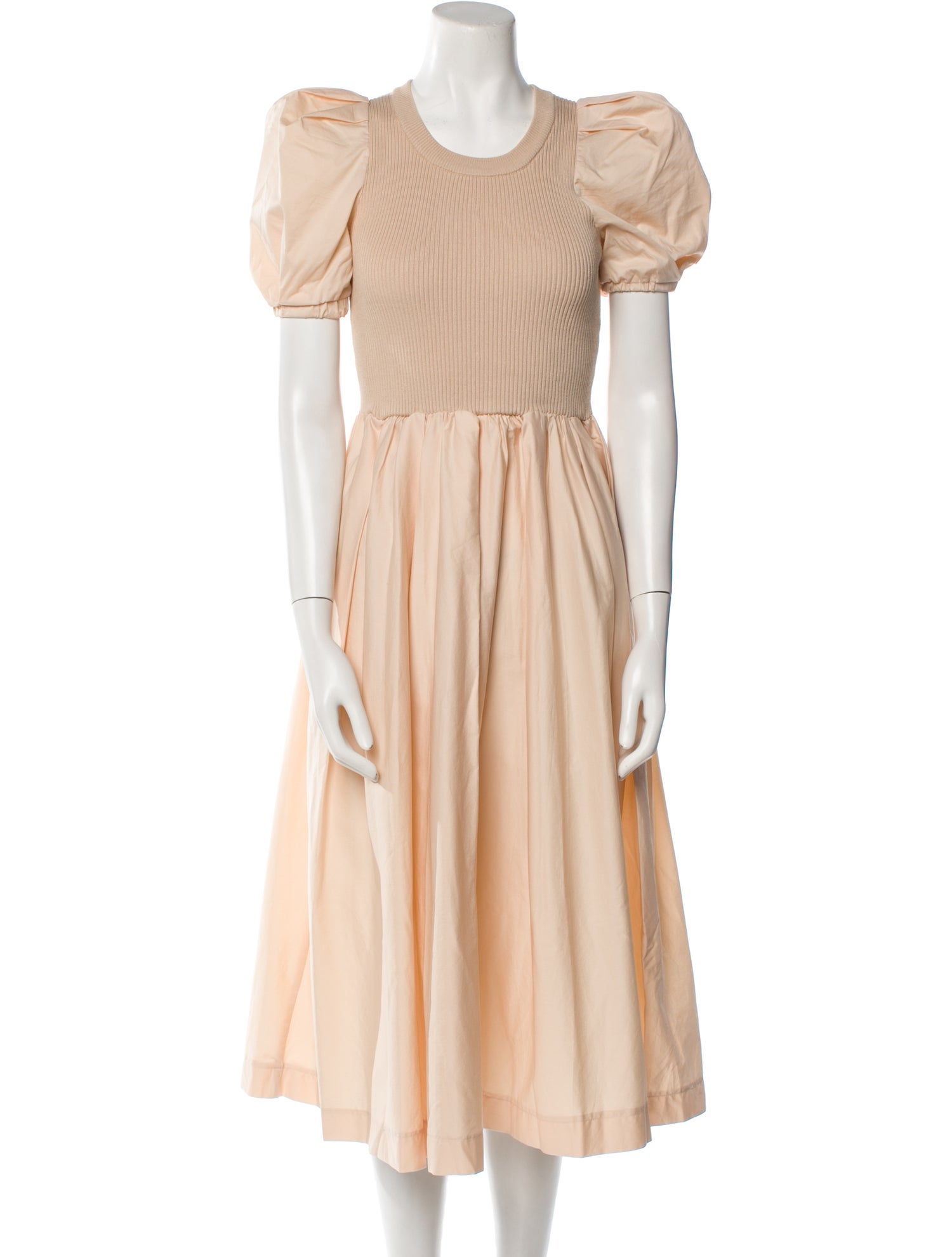 Line & Dot Crew Neck Midi Length Dress