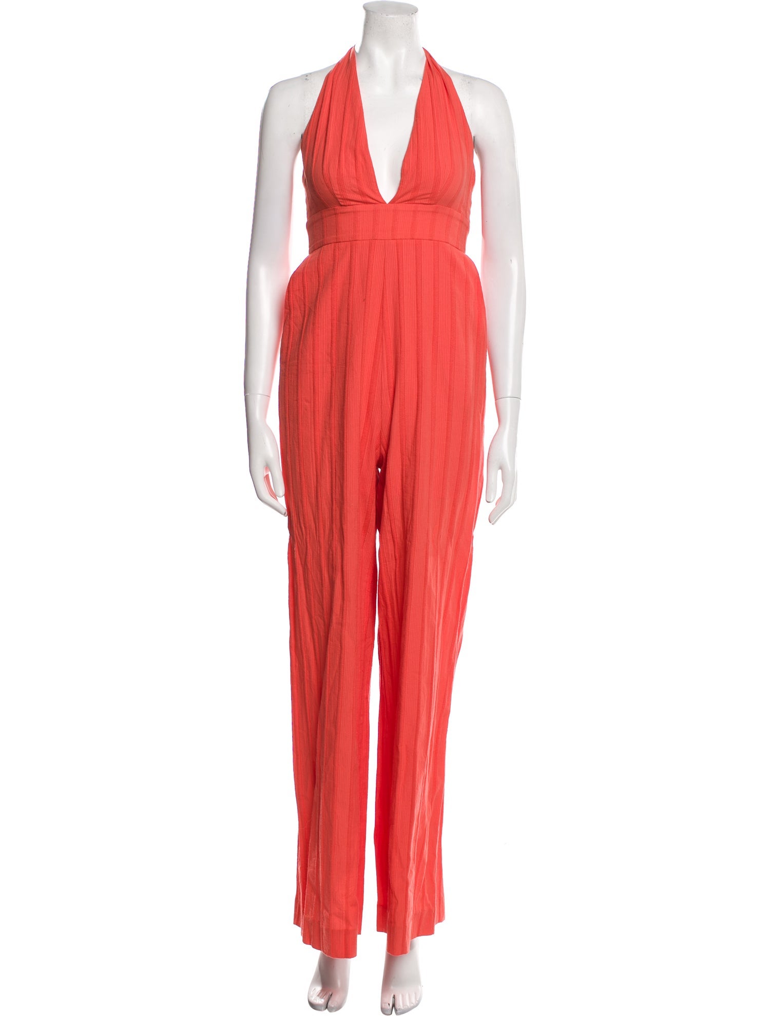 Line & Dot Plunge Neckline Jumpsuit