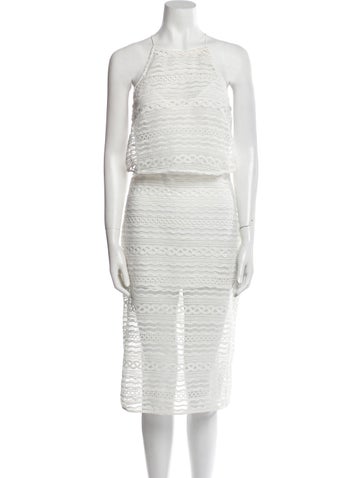 Line & Dot Dresses Square Neckline Midi Length Dress S