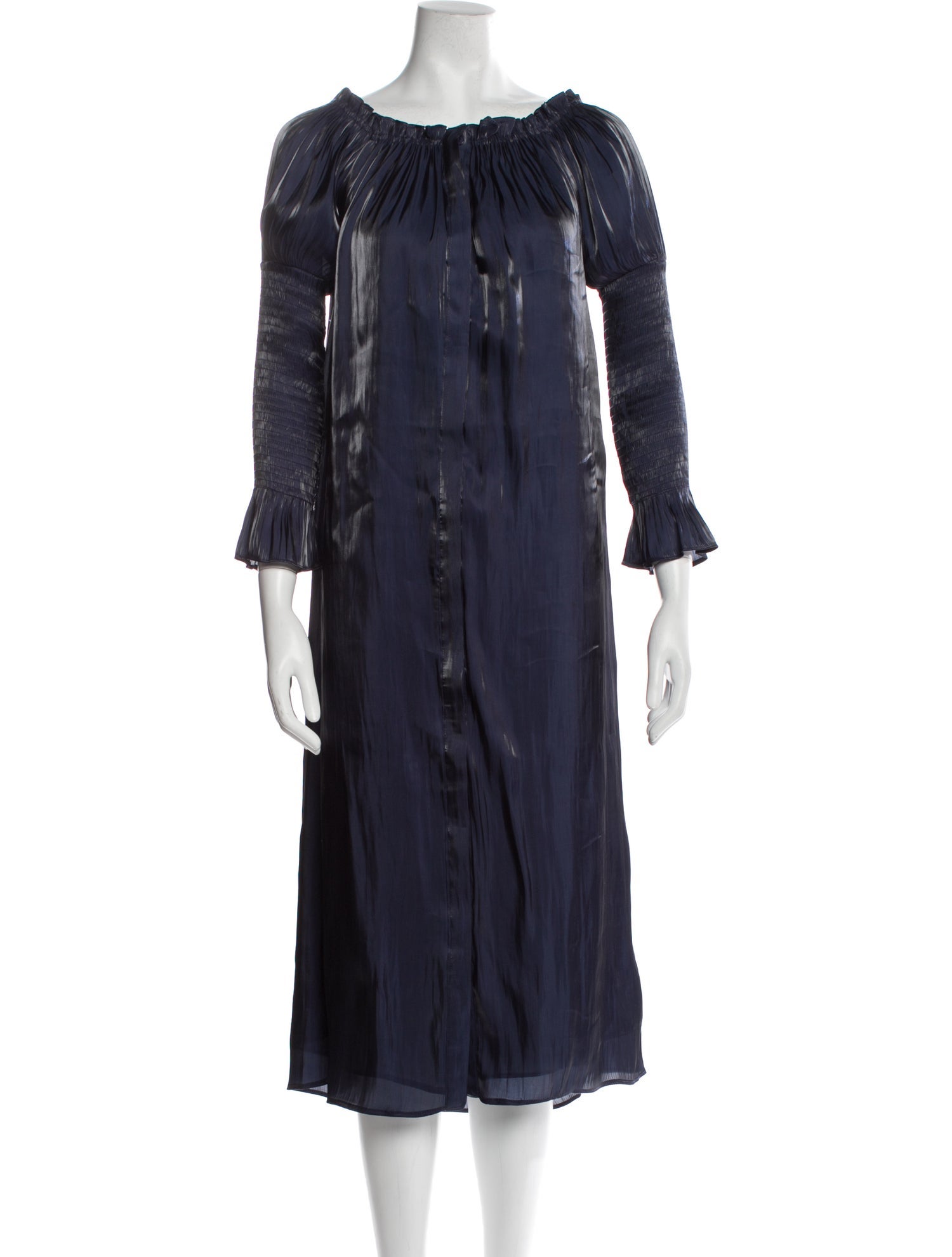 Line & Dot Bateau Neckline Midi Length Dress