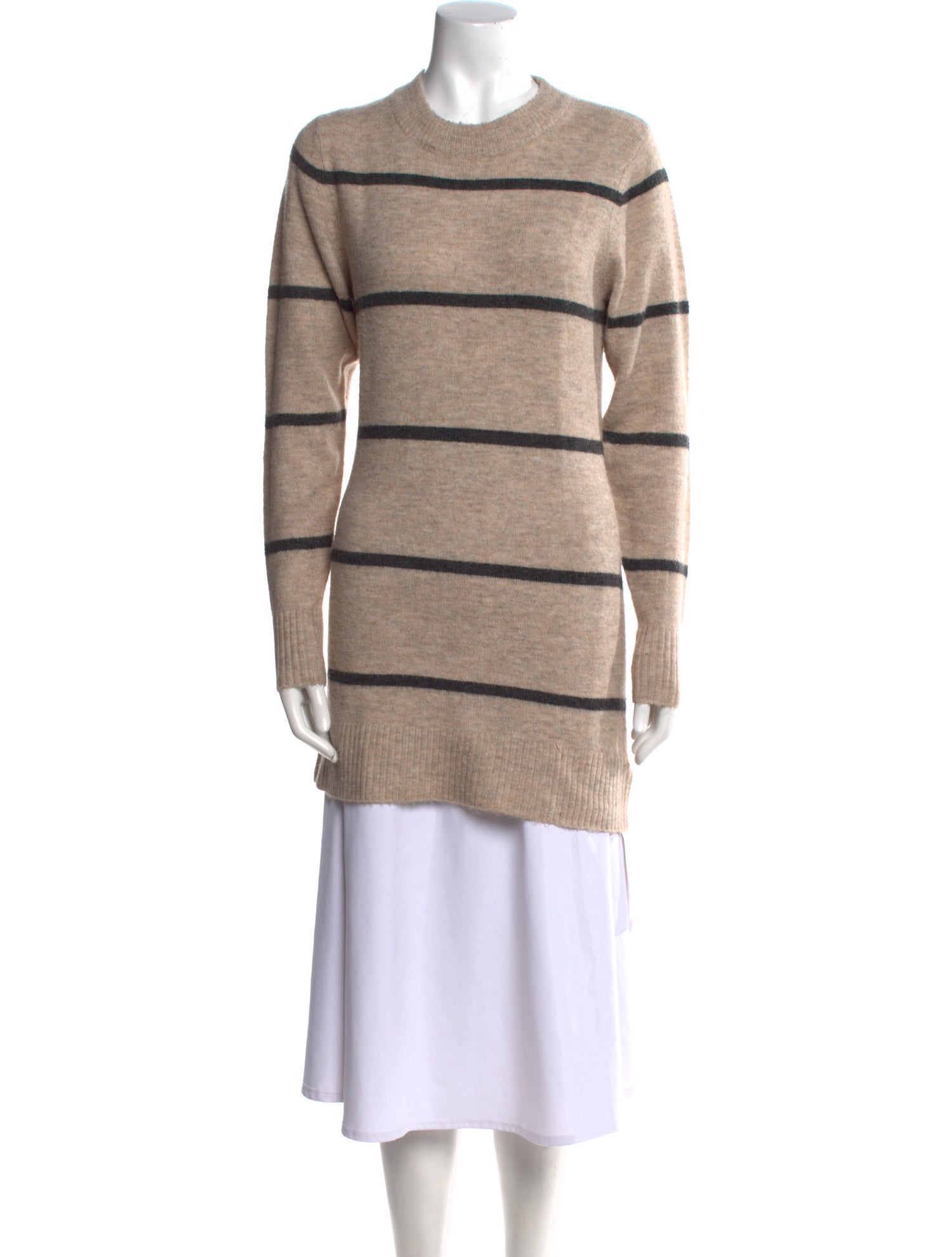 Line & Dot Striped Scoop Neck Sweater